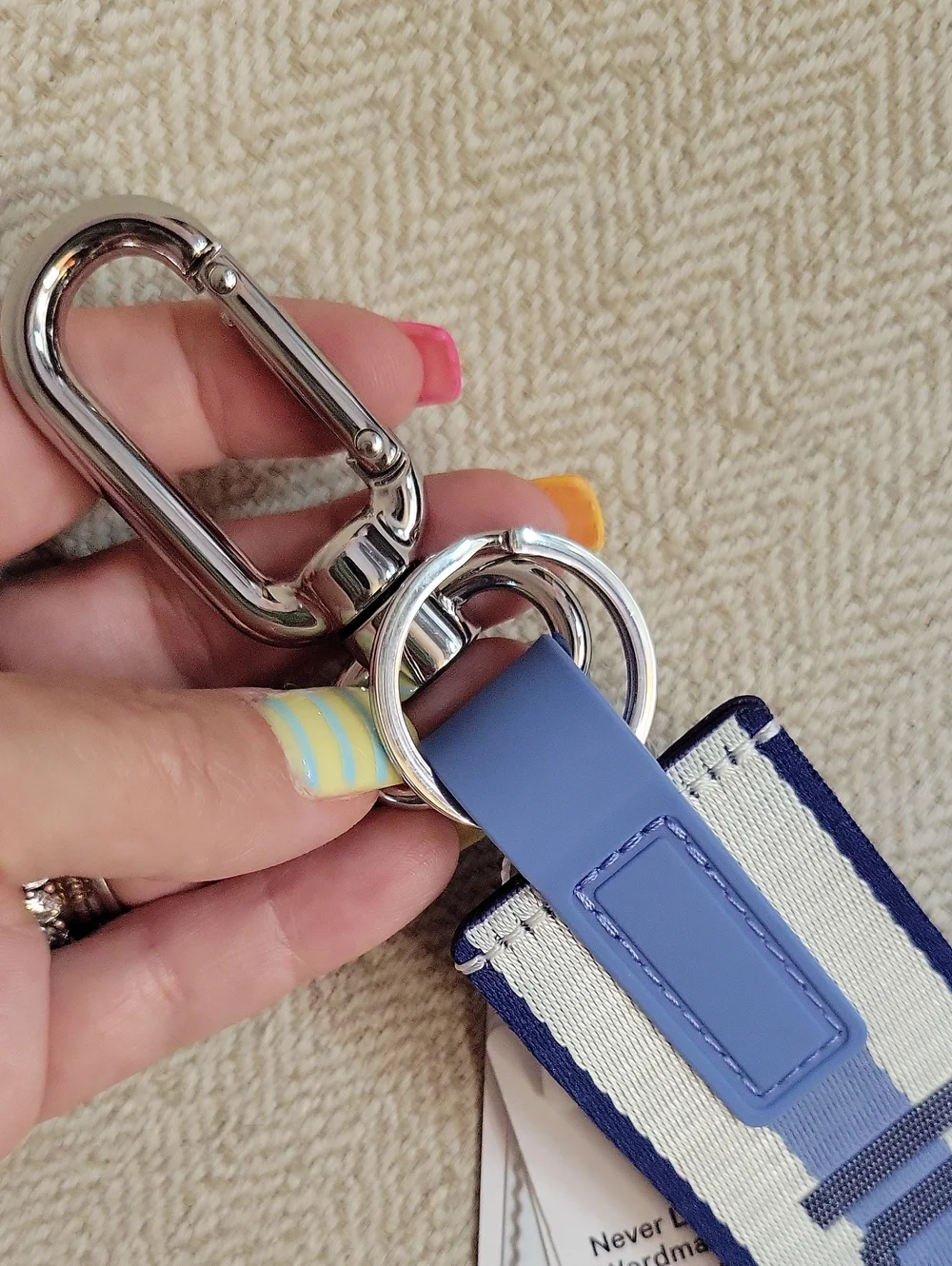 Lululemon Never Lost Keychain Strap in Clubhouse Blue Reflective